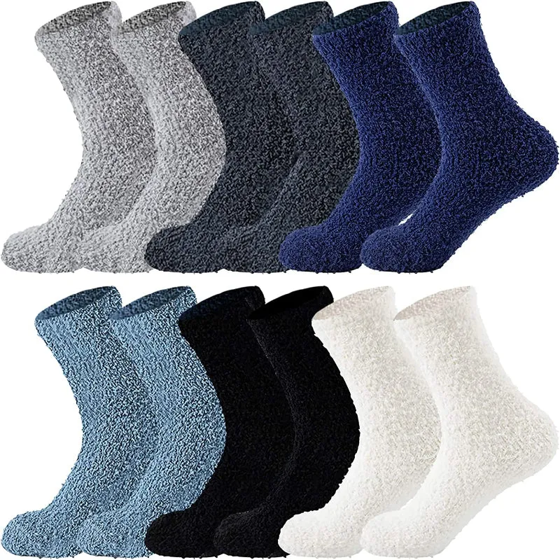 Pack Of 6 Socks for Women, Warm Soft Fluffy Socks Thick Cozy Plush Sock Winter Christmas Socks for Women