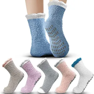 Pack Of 6 Socks for Women, Warm Soft Fluffy Socks Thick Cozy Plush Sock Winter Christmas Socks for Women