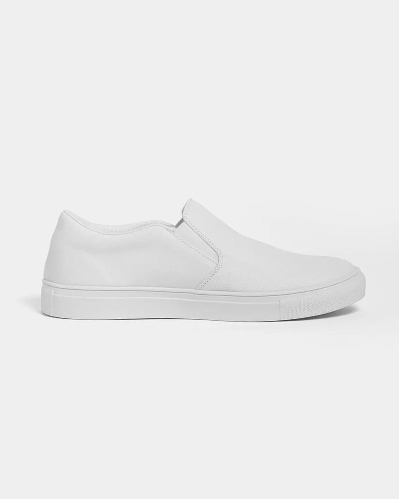 Pale White Slip-On Canvas Sneakers | Men's | White | C0M0Y0K0