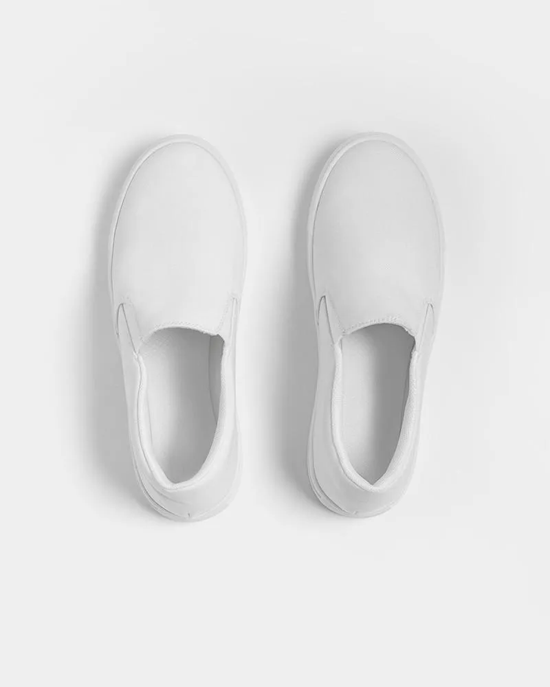Pale White Slip-On Canvas Sneakers | Men's | White | C0M0Y0K0