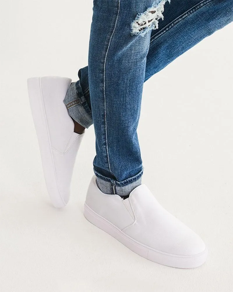 Pale White Slip-On Canvas Sneakers | Men's | White | C0M0Y0K0