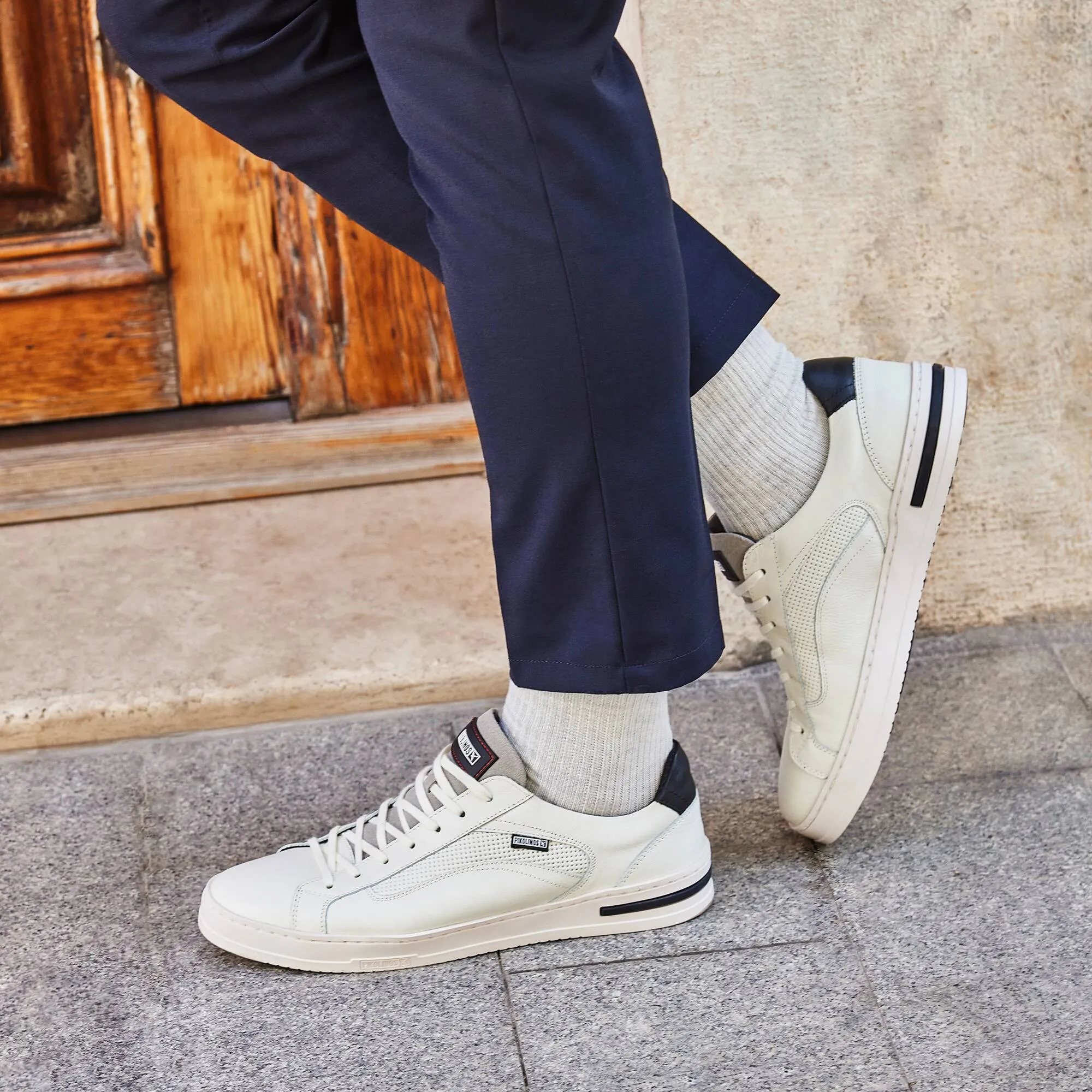Pikolinos Xativa M1k-6307c2 Men's Laces Basic Punched Trainers Sneakers in Off White