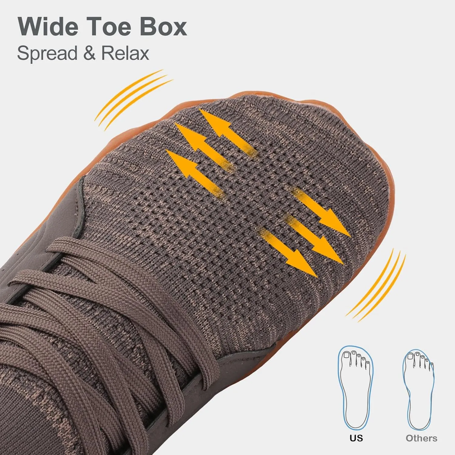 relxfeet Men's Barefoot Trail Running Shoes Minimalist Wide Toe Box Design Zero Drop Non-Slip Rubber Sole for Gym Hiking Walking