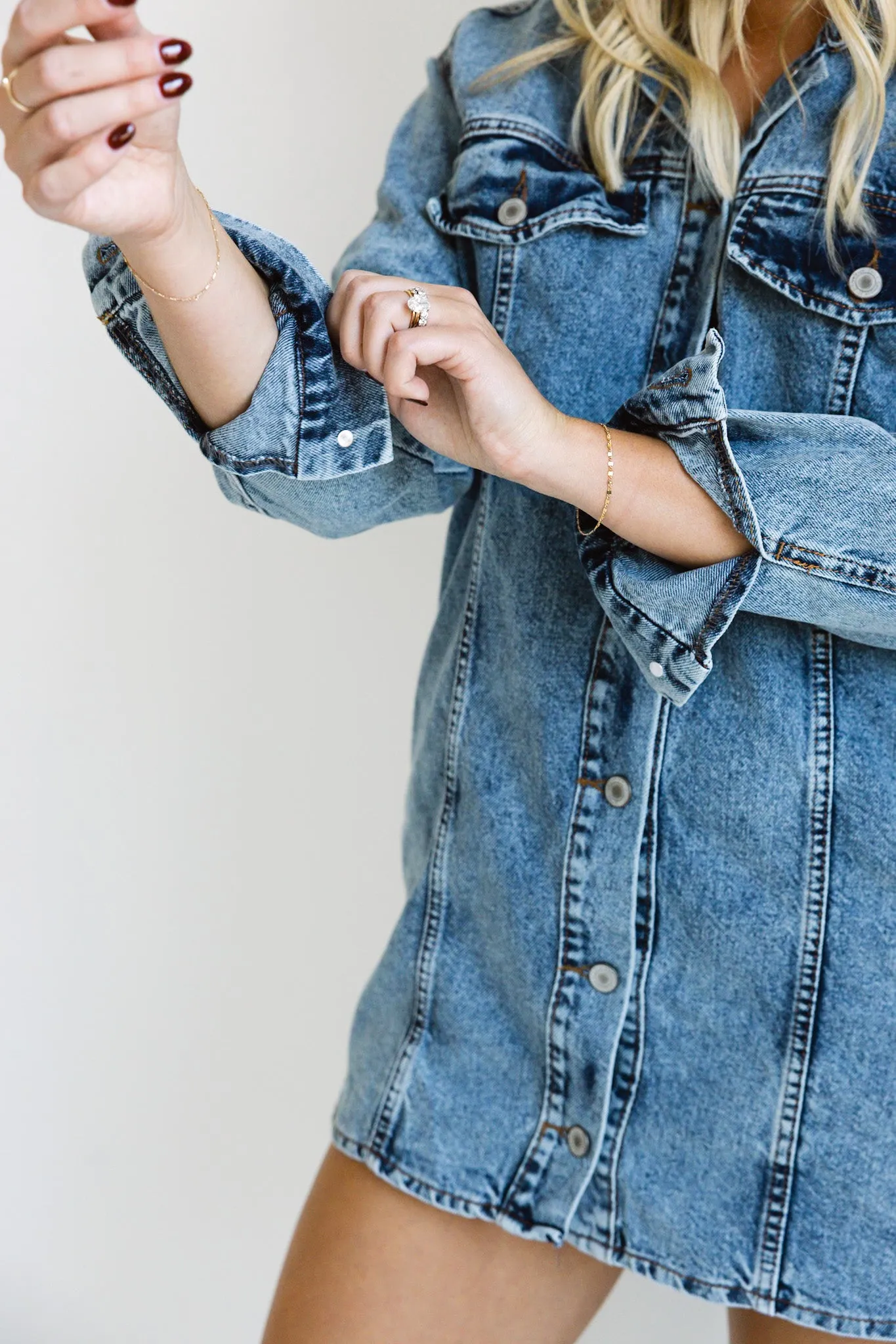 The Avery Denim Button-Down Shirt Dress