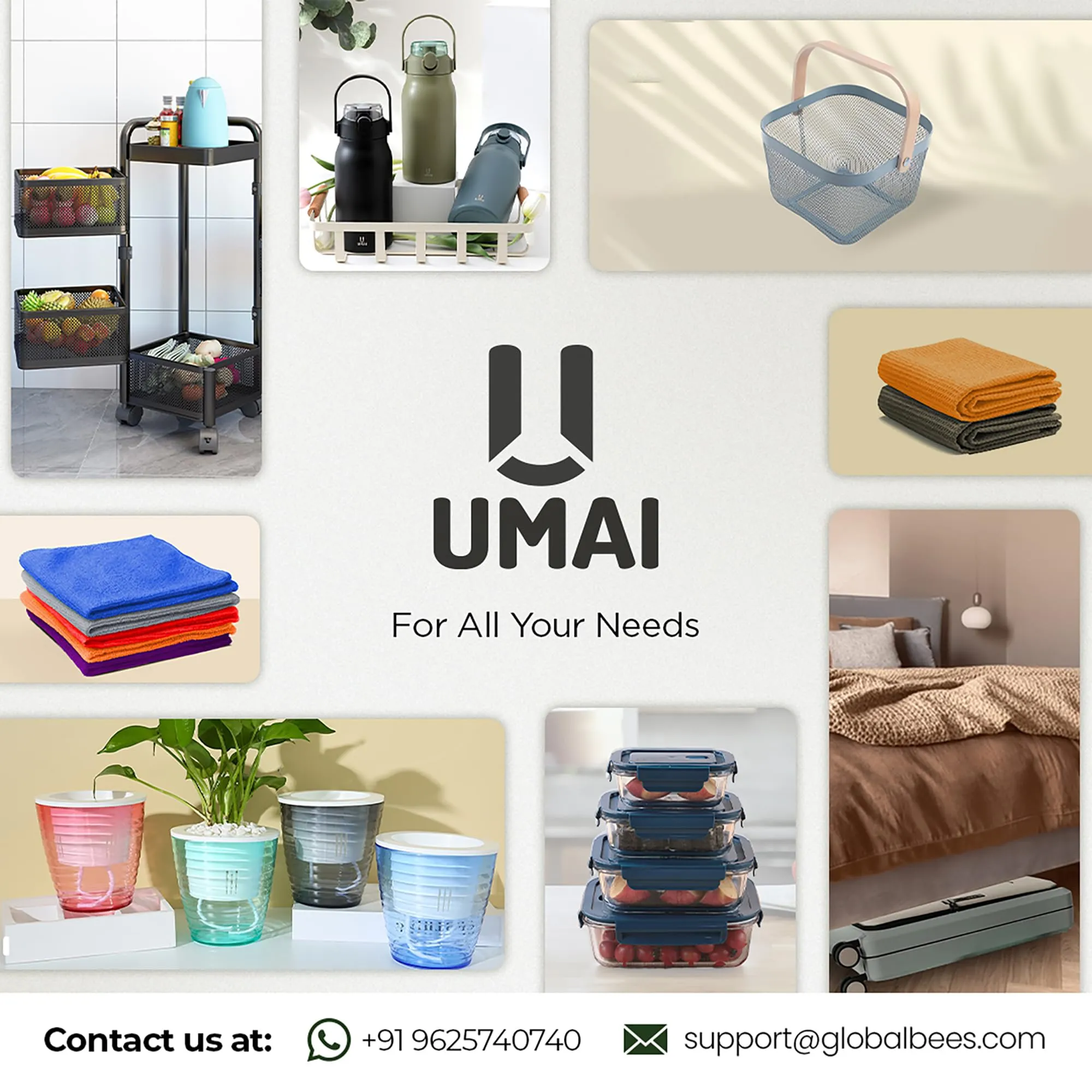 UMAI 6-piece Vacuum-Compressed Travel Organizer   Pouch Packing Cubes |Cosmetics/Laundry/Socks/Shoes Organizer Pouch| Waterproof, Lightweight, Foldable Storage Bag | Navy