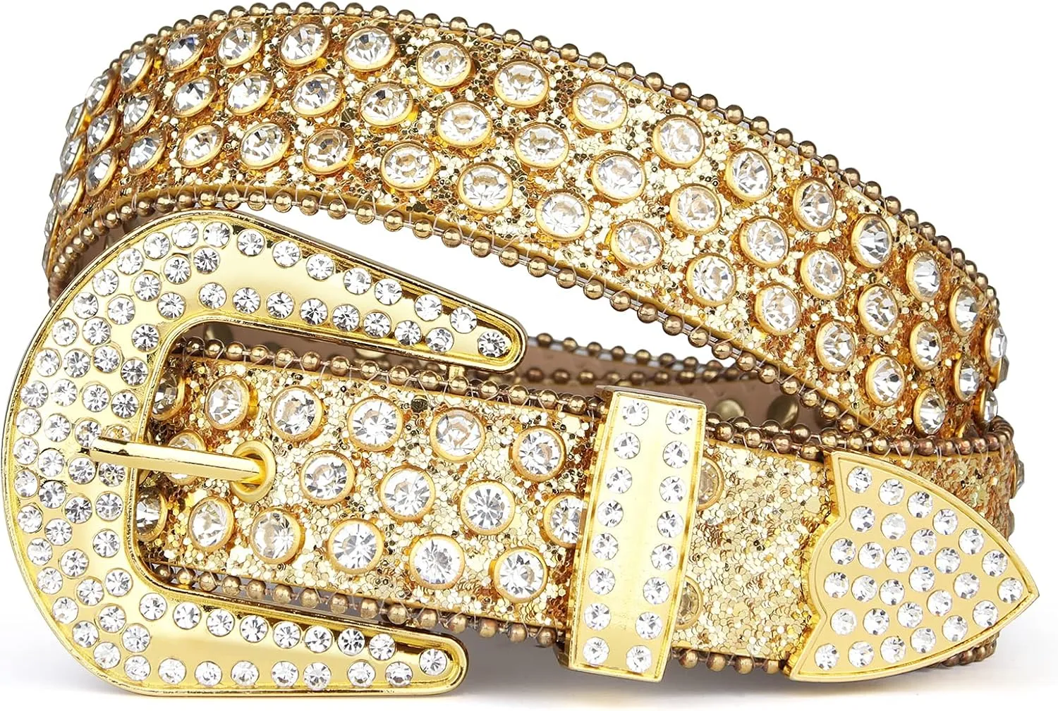 UnFader Womens Men Rhinestone Western Belts Bling Cowgirl Designer Diamond Studded Belts for Jeans