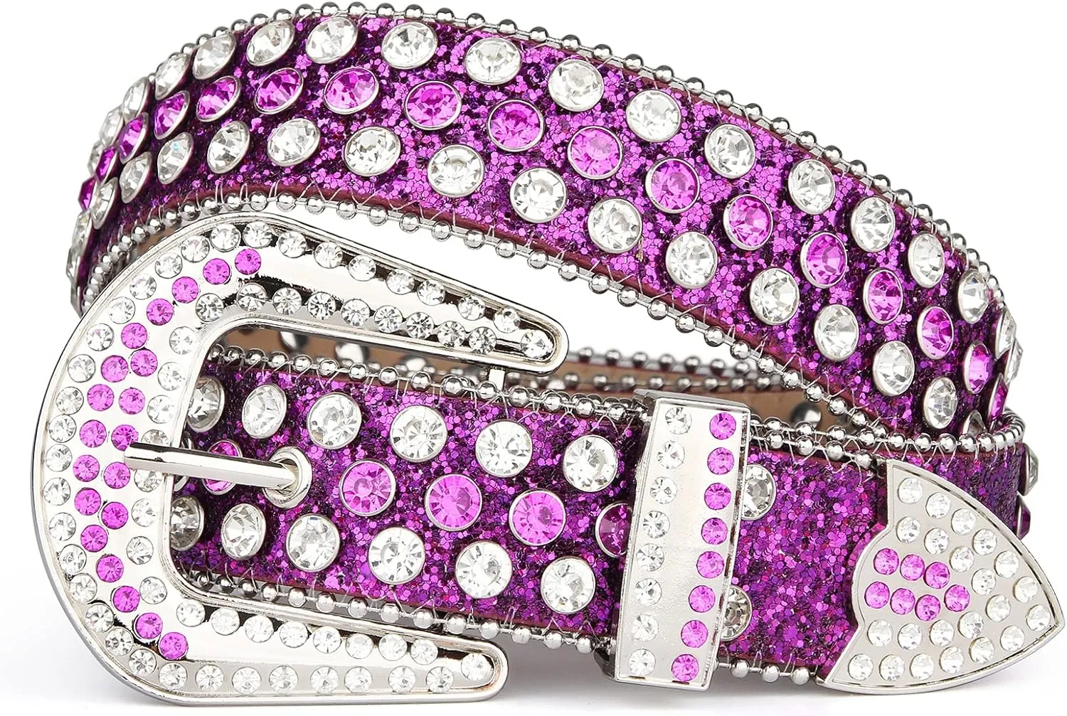 UnFader Womens Men Rhinestone Western Belts Bling Cowgirl Designer Diamond Studded Belts for Jeans