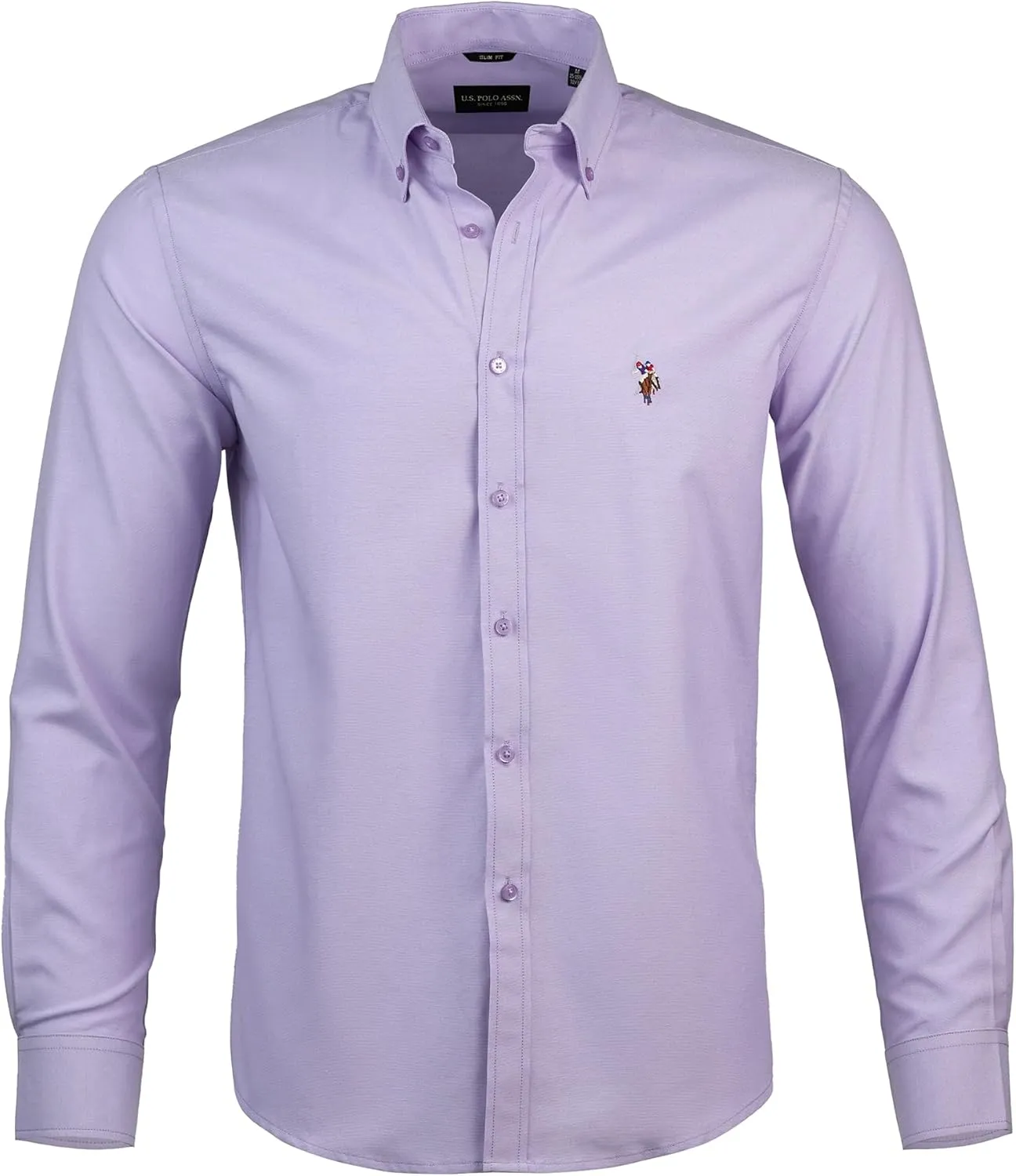 U.S. Polo Assn. Slim Fit Long Sleeve Button Down Dress Shirts for Men Wrinkle Free Long Sleeve Shirt Mens Formal Stretch