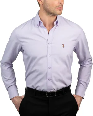 U.S. Polo Assn. Slim Fit Long Sleeve Button Down Dress Shirts for Men Wrinkle Free Long Sleeve Shirt Mens Formal Stretch