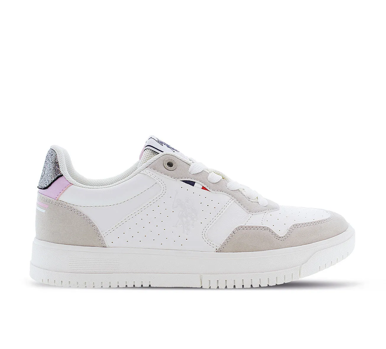 US POLO ASSN. WOMEN KOSMO SNEAKERS IN WHITE AND NUDE