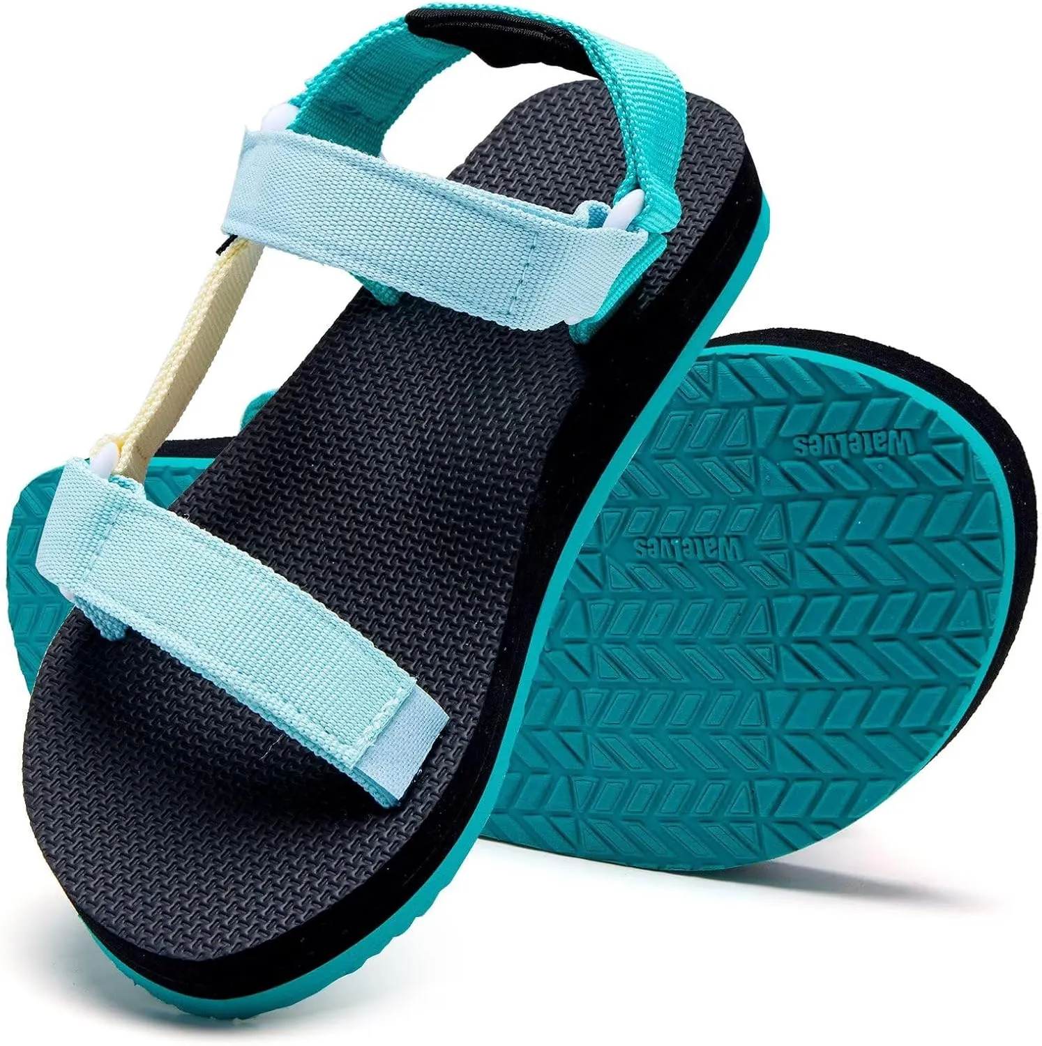 WateLves Kids Sandals Boys Girls Lightweight Non-slip Athletic Sandals with Adjustable Webbing for Hiking Walking Beach Water Sports