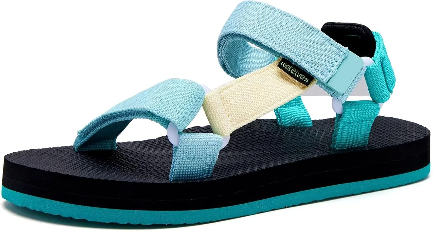 WateLves Kids Sandals Boys Girls Lightweight Non-slip Athletic Sandals with Adjustable Webbing for Hiking Walking Beach Water Sports