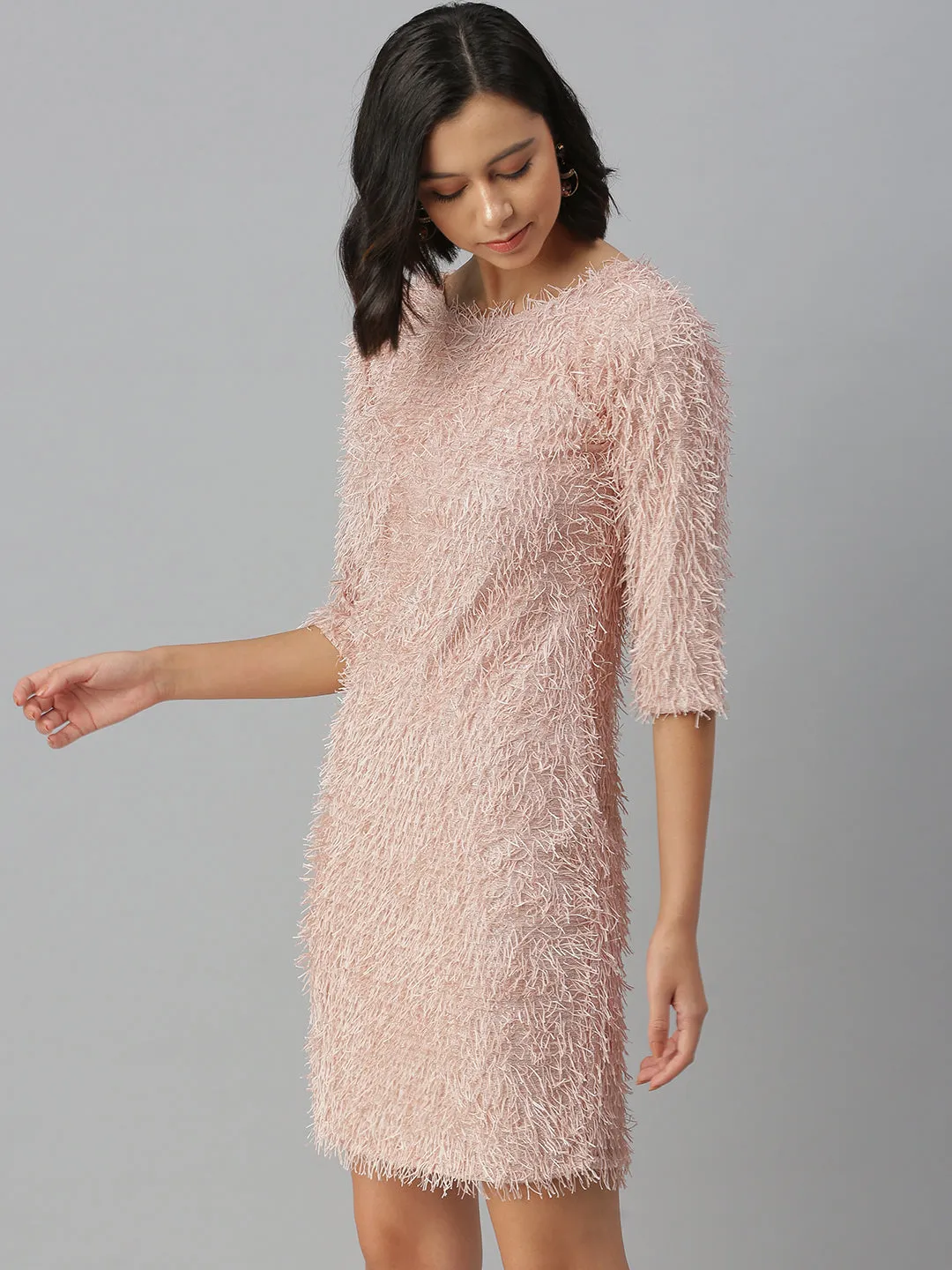 Women Solid Sheath Mauve Dress