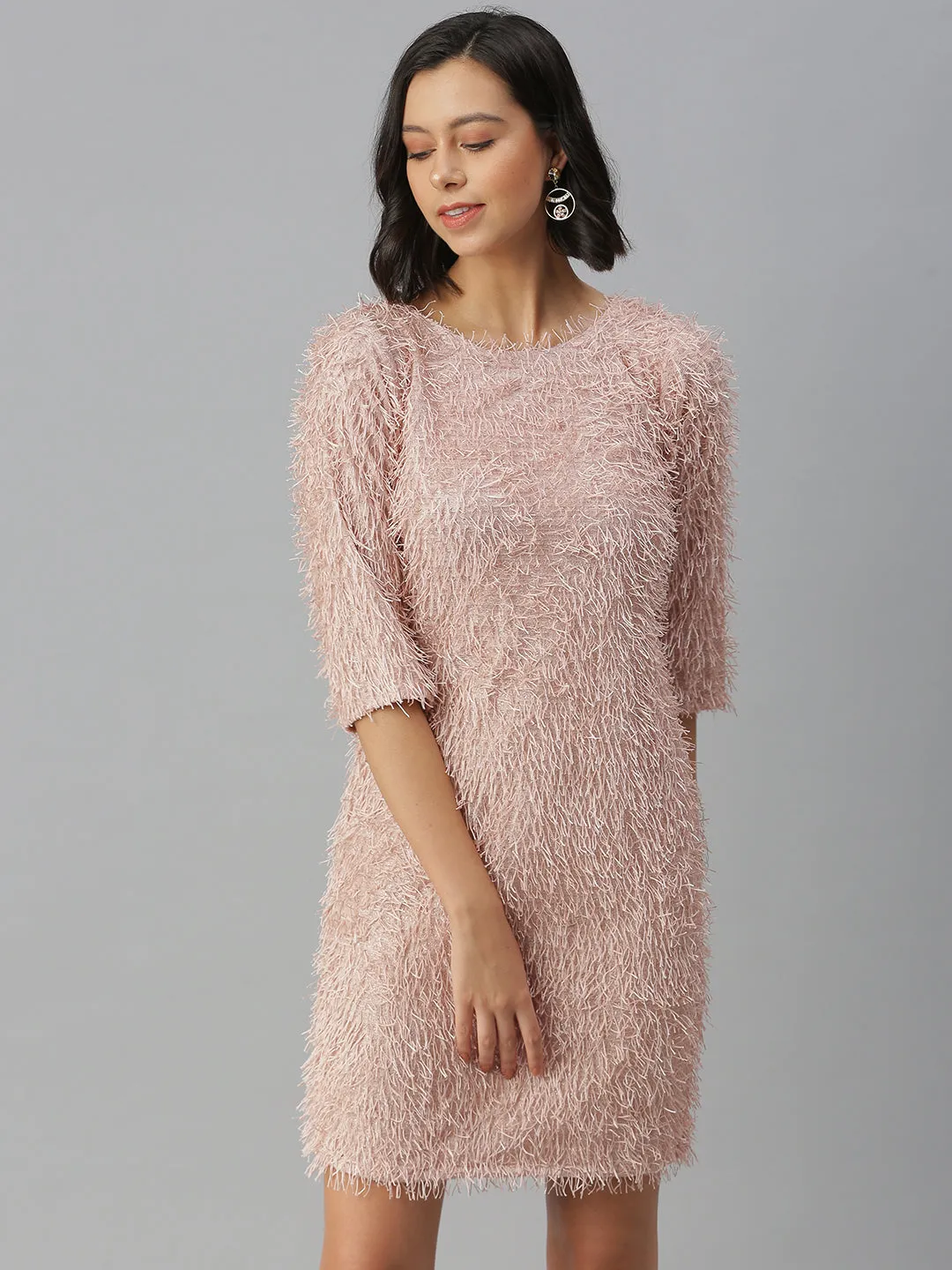 Women Solid Sheath Mauve Dress