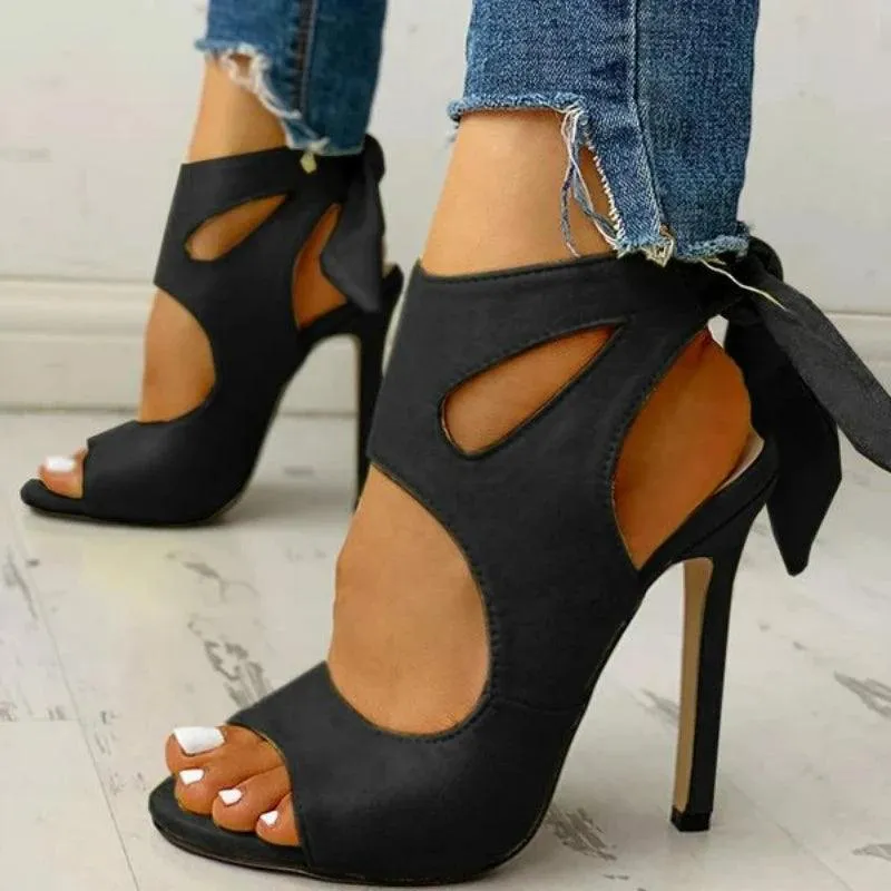 Womens Ankle Strap Peep Toe High Heel Shoes
