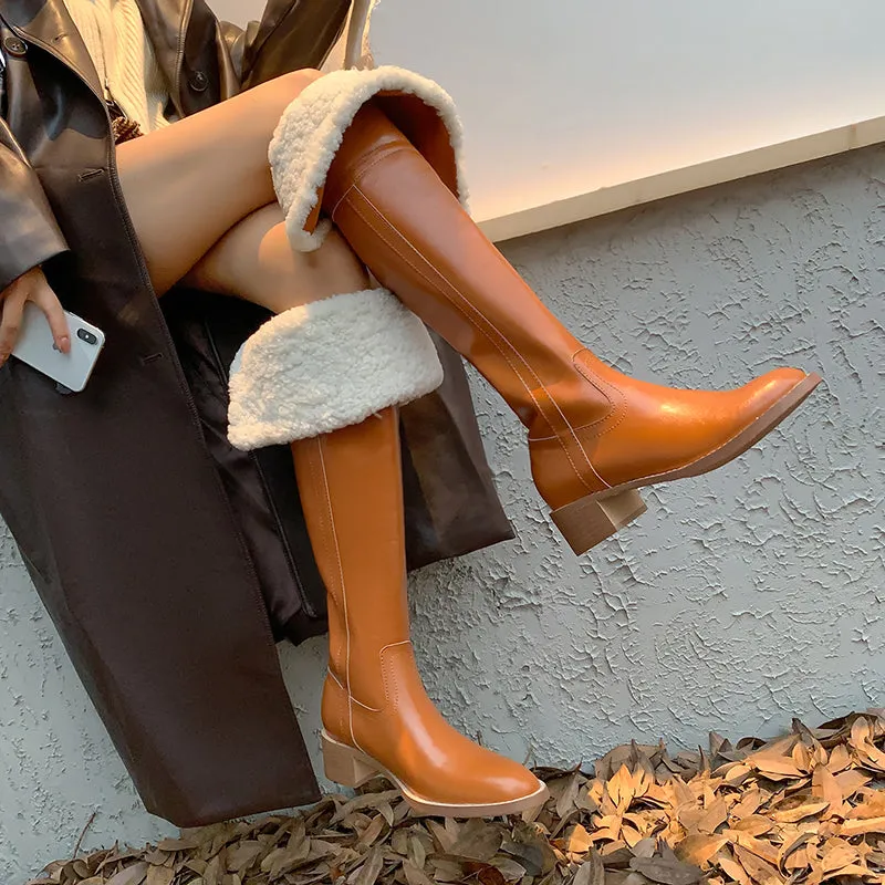Womens Leather Winter Boots
