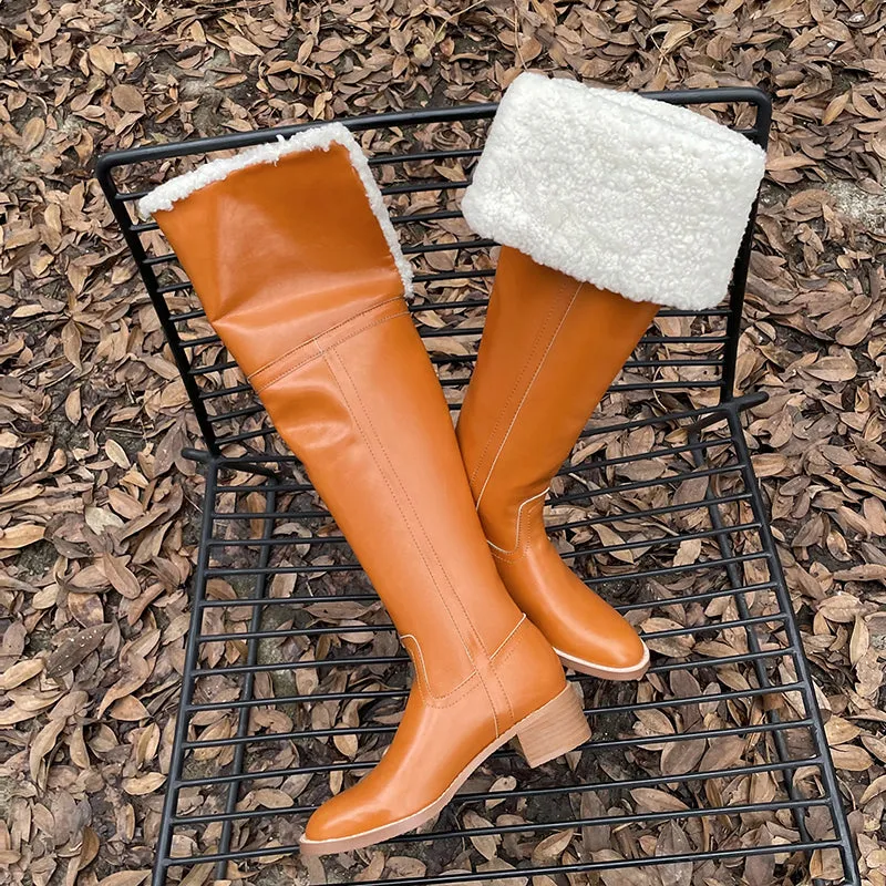 Womens Leather Winter Boots