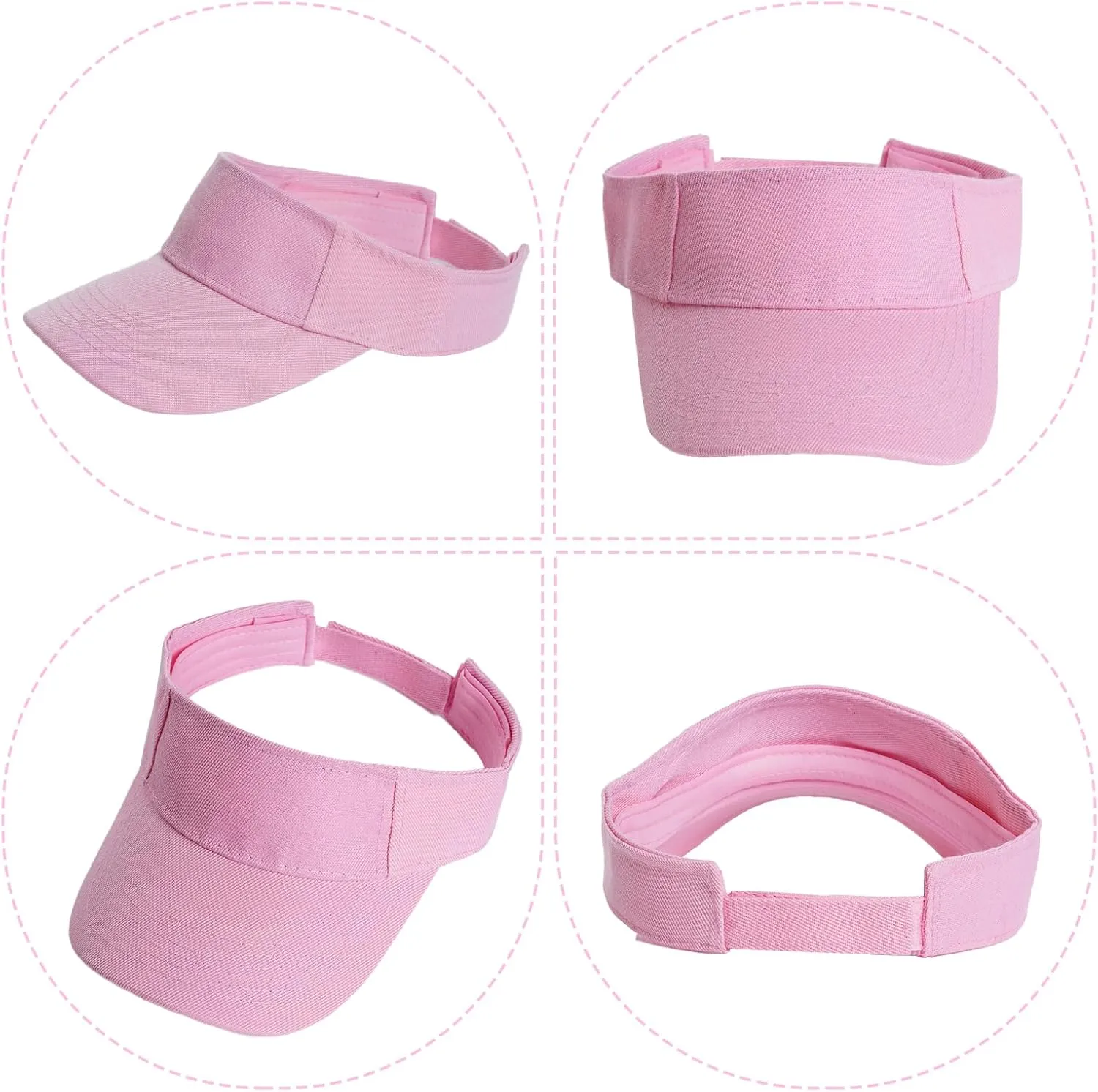 Yookat 3 Pack Visor Sun Hat Adjustable Sun Visor Caps Golf Tennis Visor Hat for Sports Girls Boys Outdoor